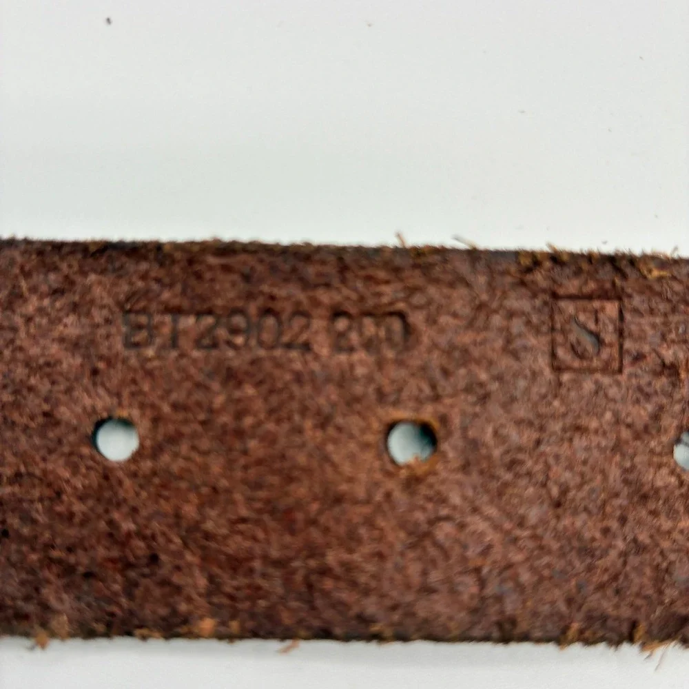 Fossil Brown Leather Belt Womens S Linked Disc Antique Brass Boho Festival